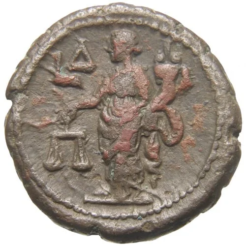 Reverso de moneda de Dikaiosyne