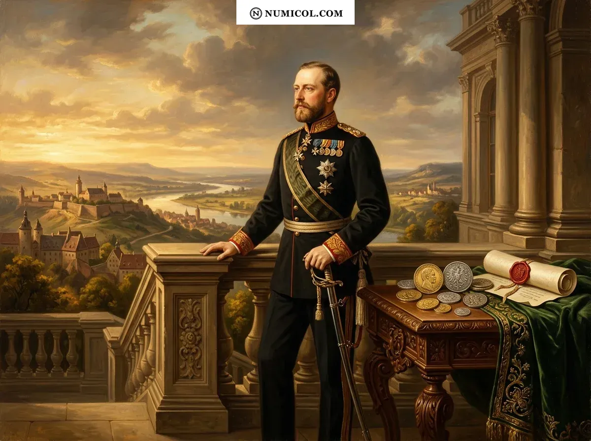 Composición representativa de Casa de Sajonia-Coburgo y Gotha  -  Ernesto II (1844-1893)