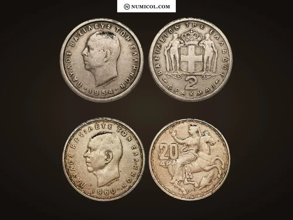 Composición representativa de Reino de Greece  -  Casa de Schleswig-Holstein-Sonderburg-Glücksburg  -  Paul (1947-1964)