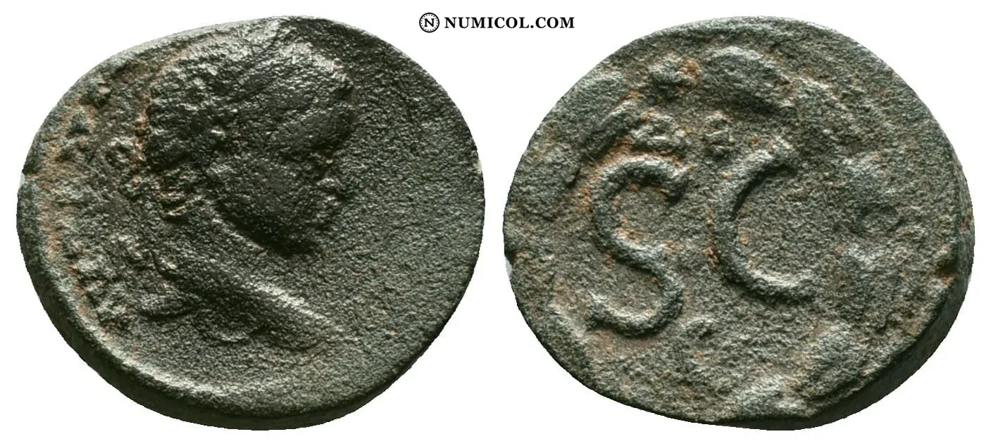 Moneda romana provincial P19 - Heliogábalo acuñada en Antioquia