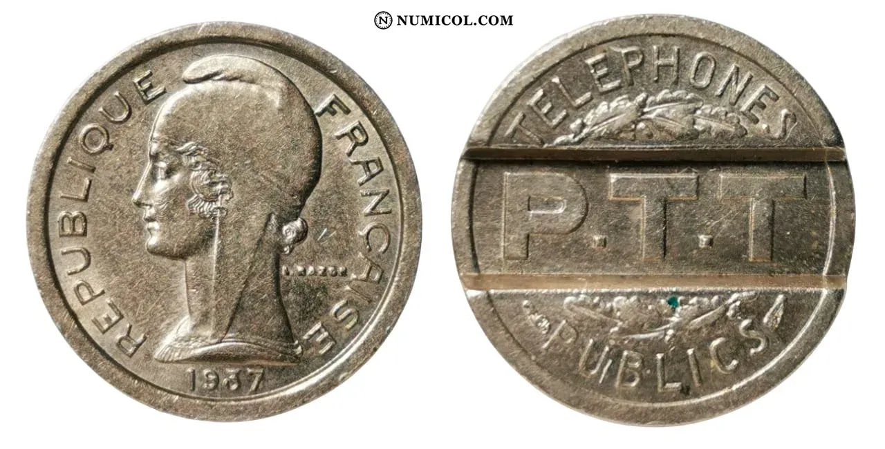 Telephone Token - PTT Copper-nickel - Colección Numismática