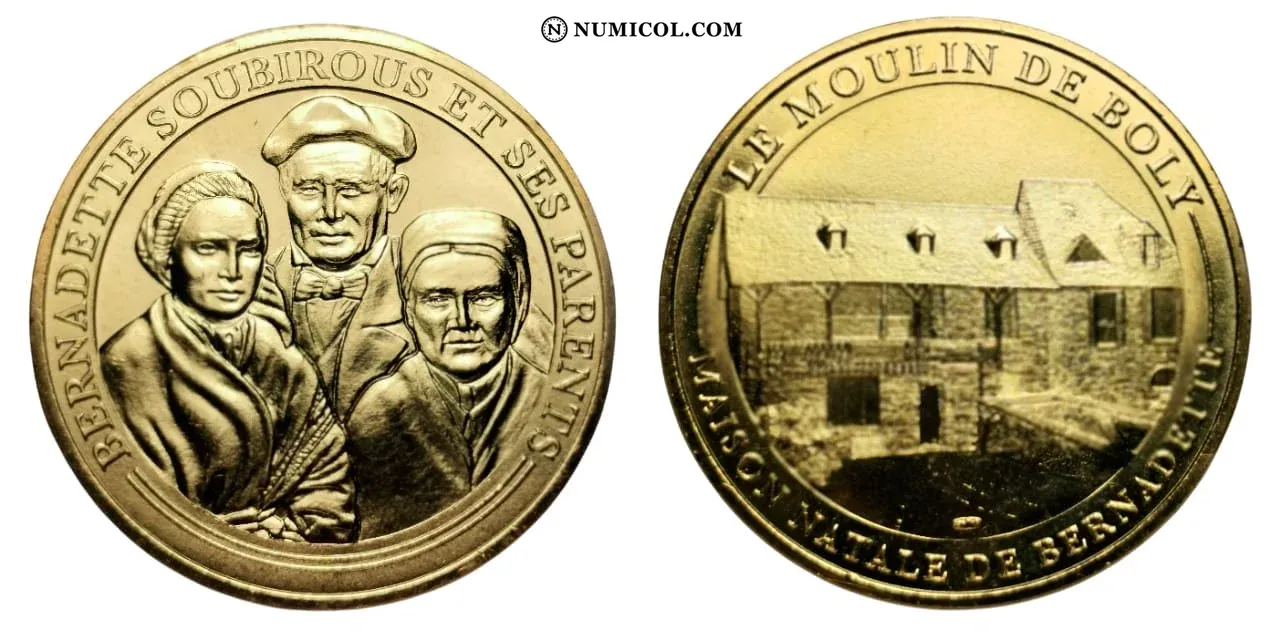 Lourdes - Medalla padres de Bernadette y casa familiar - Colección Numismática