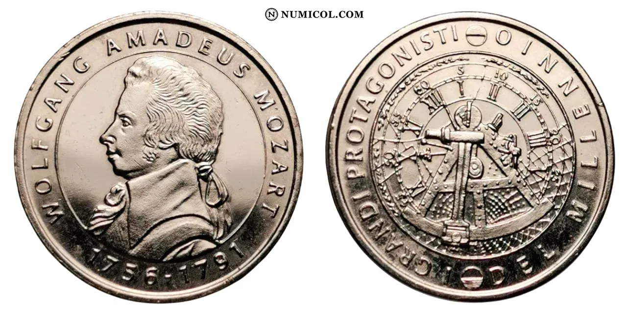 I Grandi Protagonisti del Millennio: Wolfgang Amadeus Mozart (4/20) - Colección Numismática