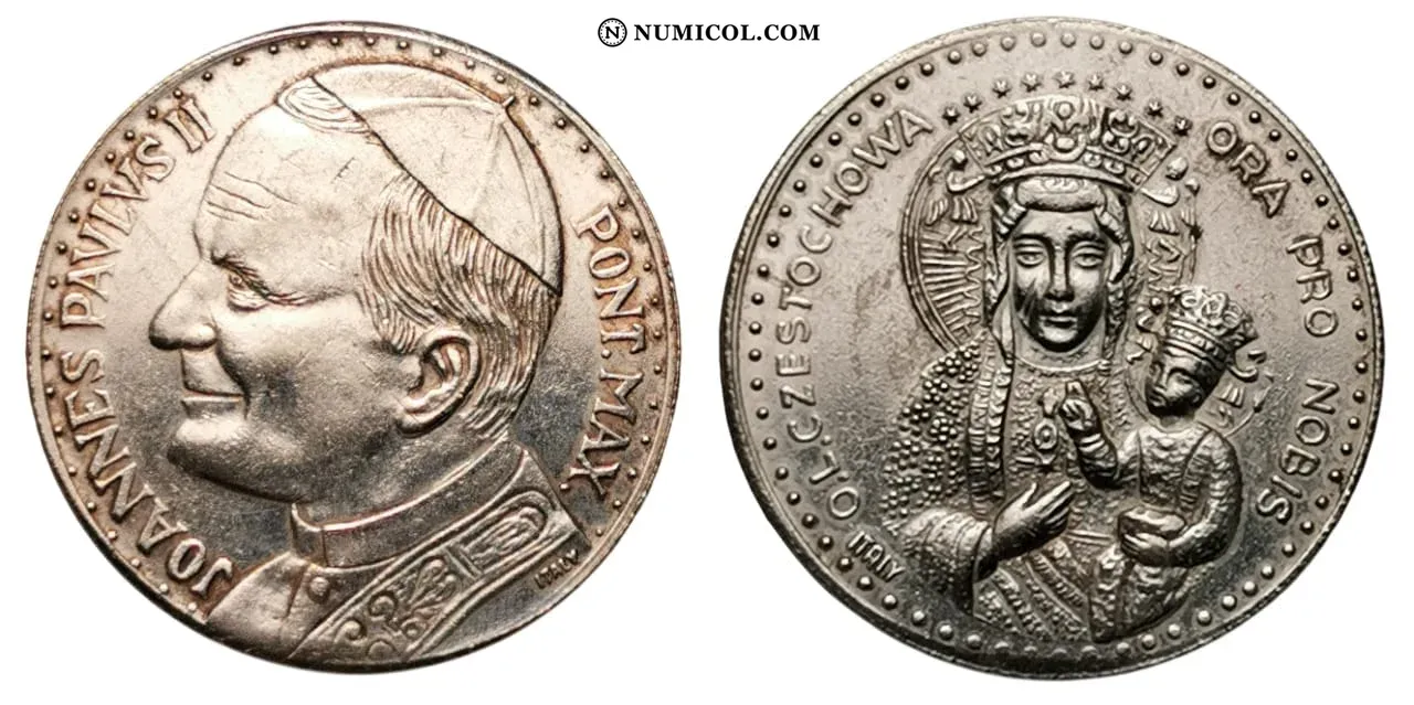Juan Pablo II - María Czestochowa - Colección Numismática