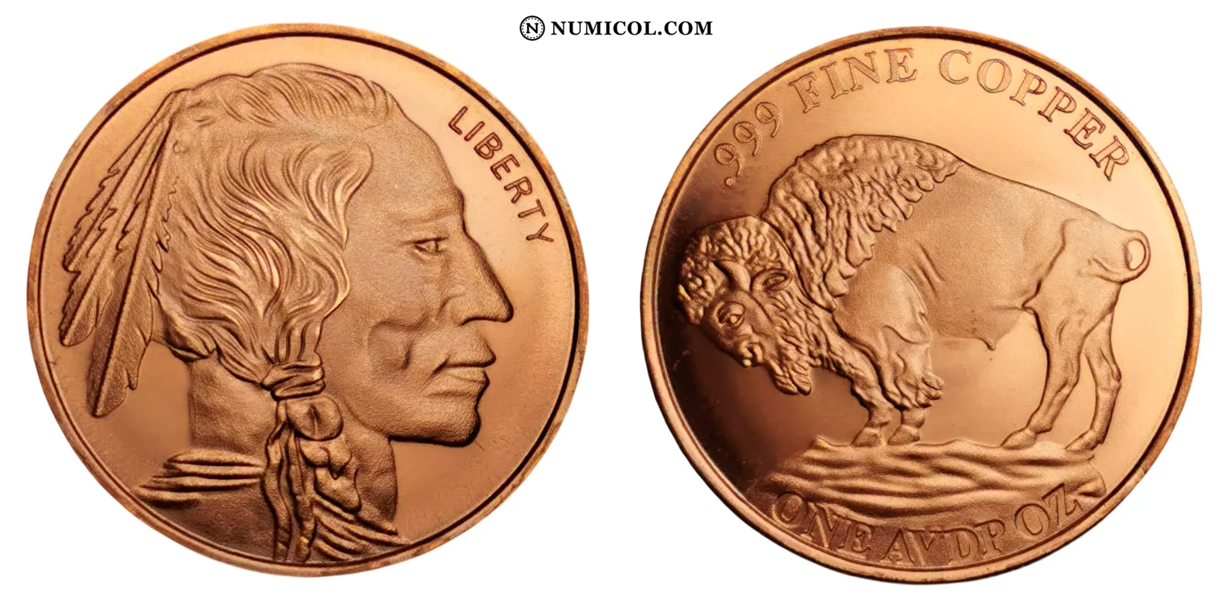 1 Onza de Cobre Indio / Bufalo - Colección Numismática