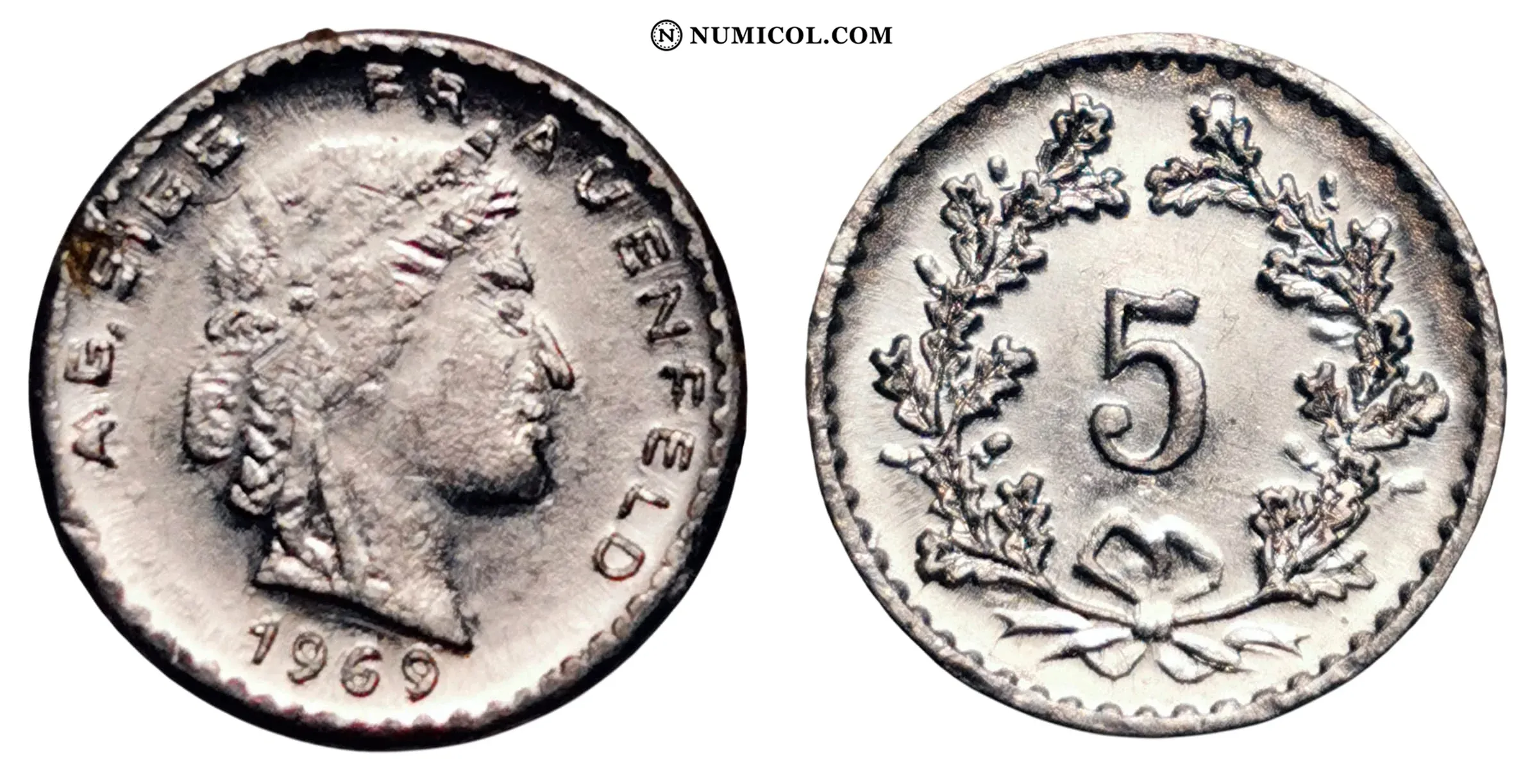 5 Rappen A.G. Sigg - Colección Numismática