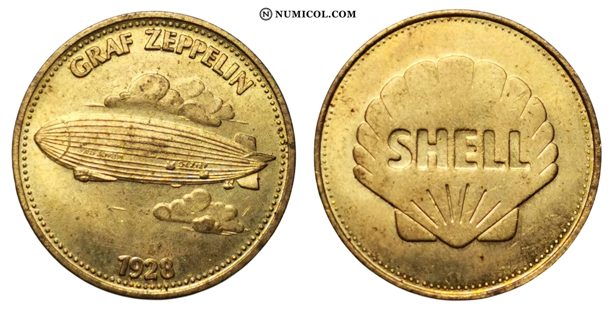 Shell Token - Man in Flight - Graf Zeppelin (10/20) - Colección Numismática