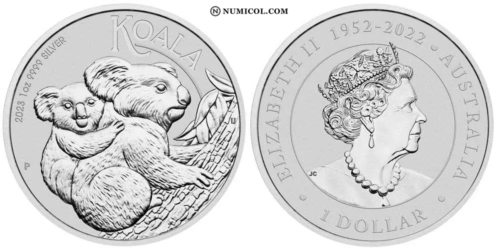 1 Dólar (A nombre de Isabel II; 6.º retrato - Koala - Moneda de inversión)