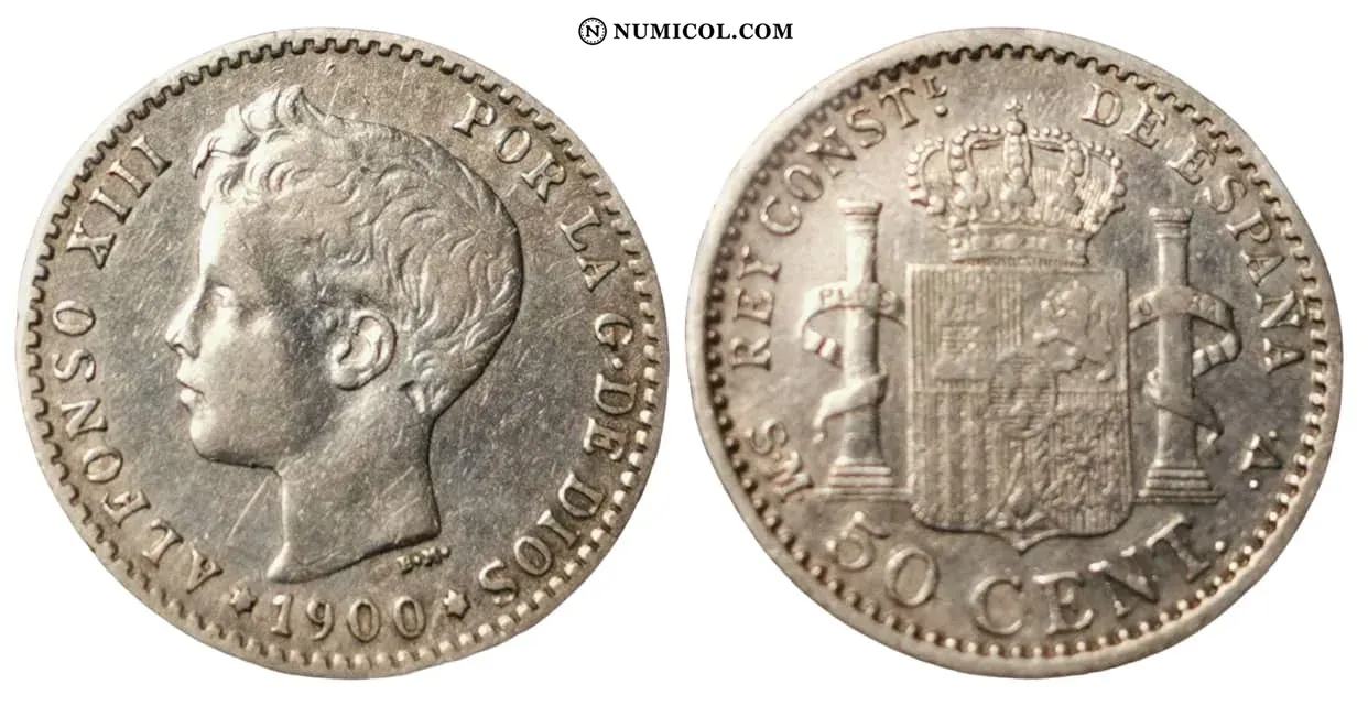 50 Centimos - Alfonso XIII (3rd portrait)
