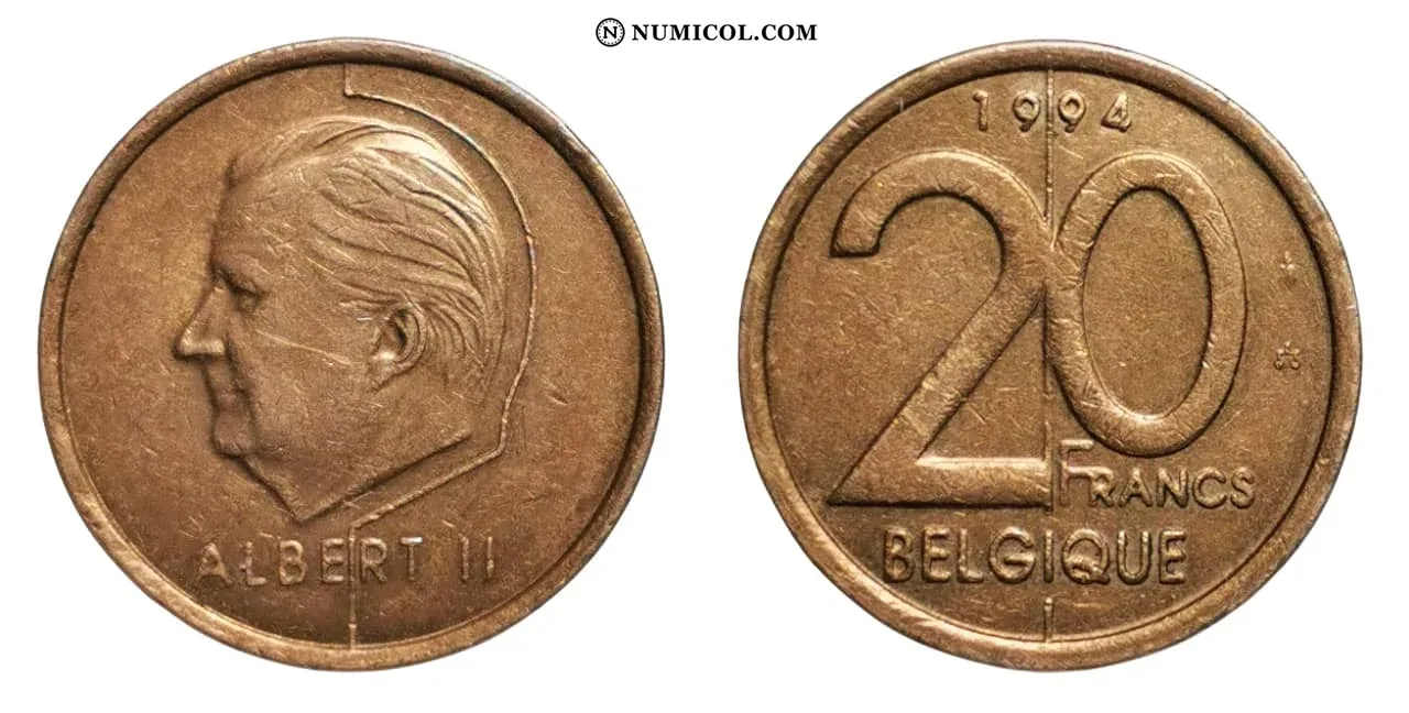 20 Francs - Albert II (French text)