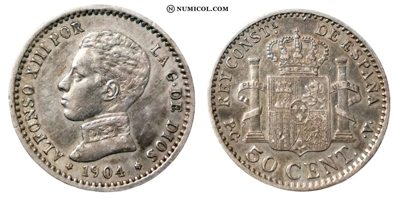 50 Centimos - Alfonso XIII (4th portrait)