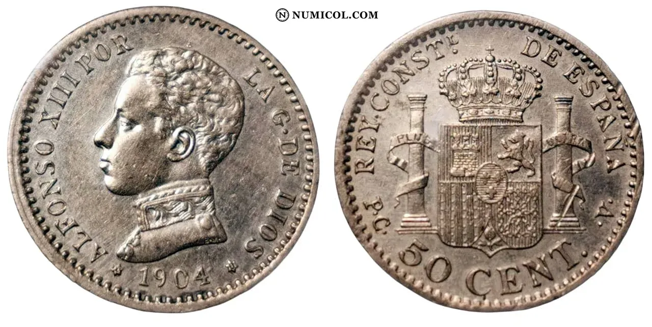 50 Centimos - Alfonso XIII (4th portrait)