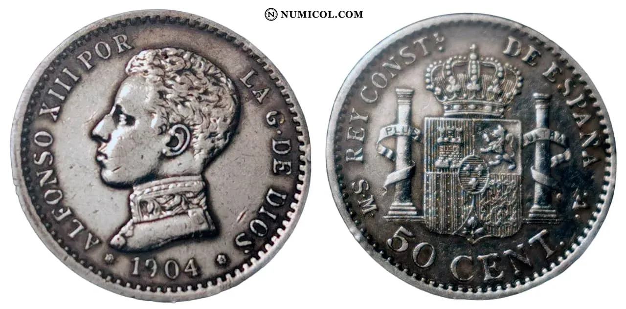 50 Centimos - Alfonso XIII (4th portrait)