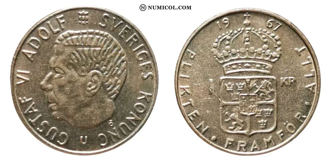 1 Krona - Gustaf VI Adolf