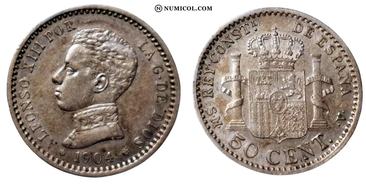 50 Centimos - Alfonso XIII (4th portrait)