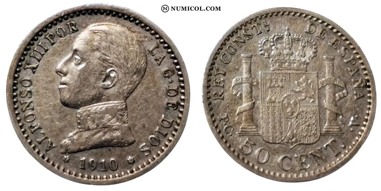 50 Centimos - Alfonso XIII (5th portrait)
