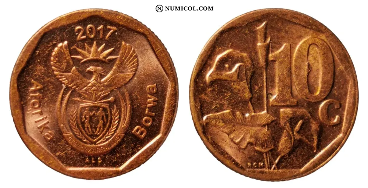 Moneda 10 Cents (Aforika Borwa) año 2017
