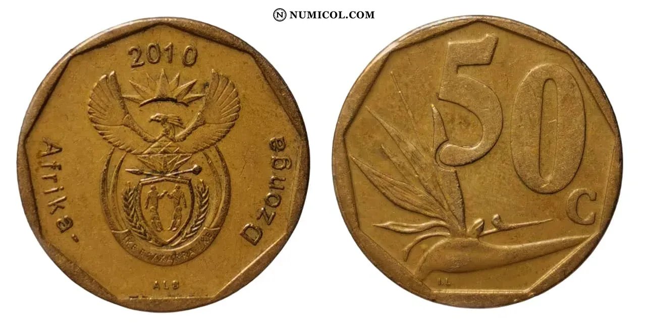 Moneda 50 Cents (Afrika-Dzonga) año 2010