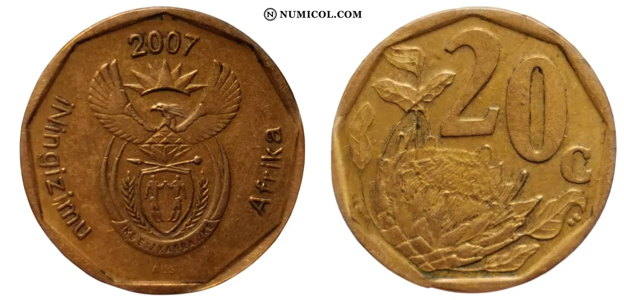 Moneda 20 Cents (iNingizimu Afrika)