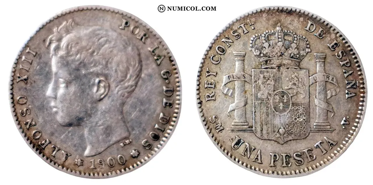1 Peseta - Alfonso XIII (3rd portrait)