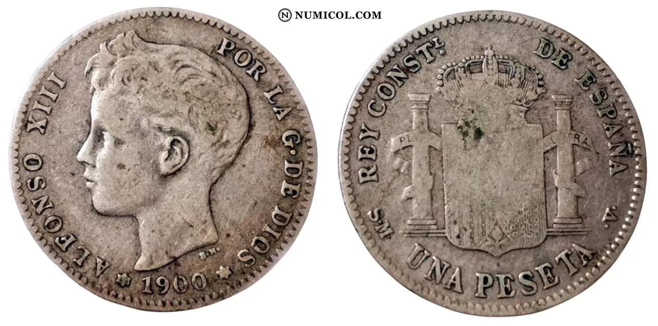 1 Peseta - Alfonso XIII (3rd portrait)
