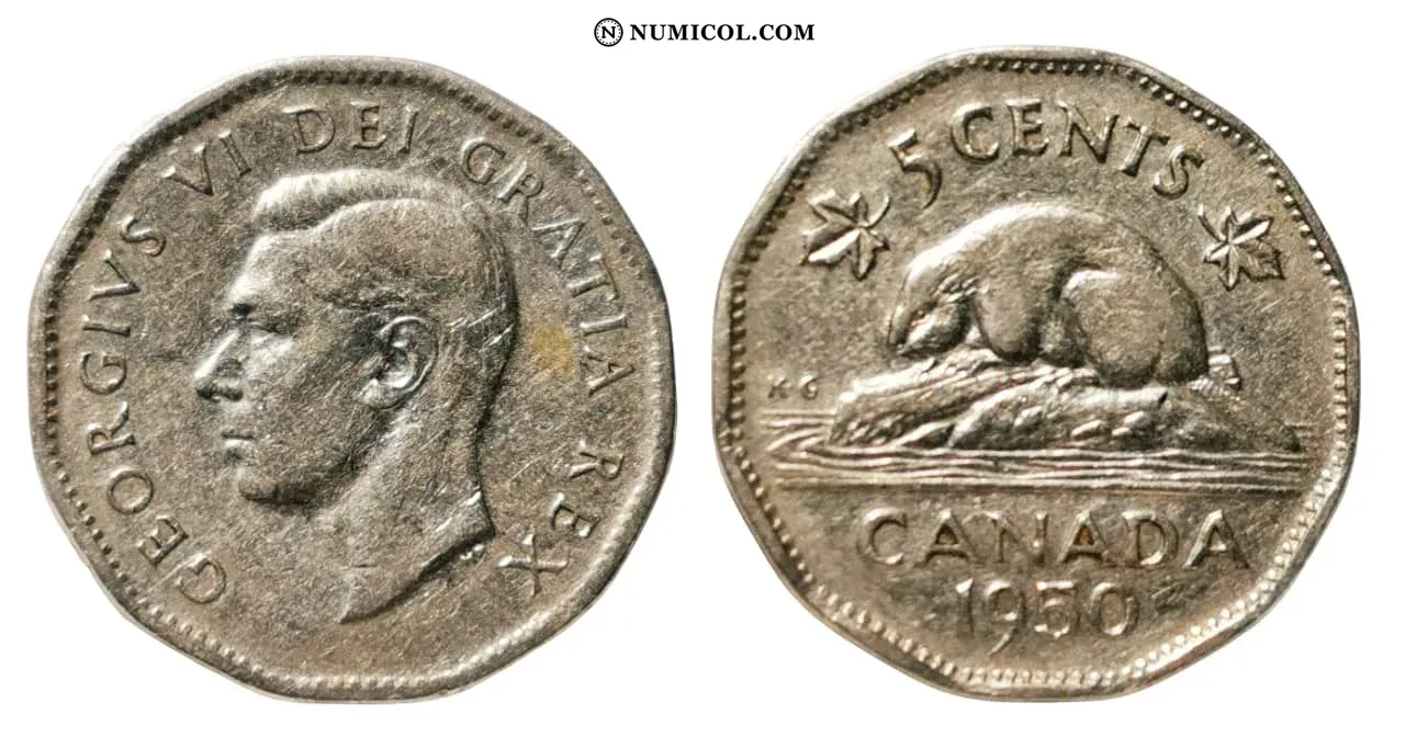 5 Cents - George VI (w/o IND:IMP:)
