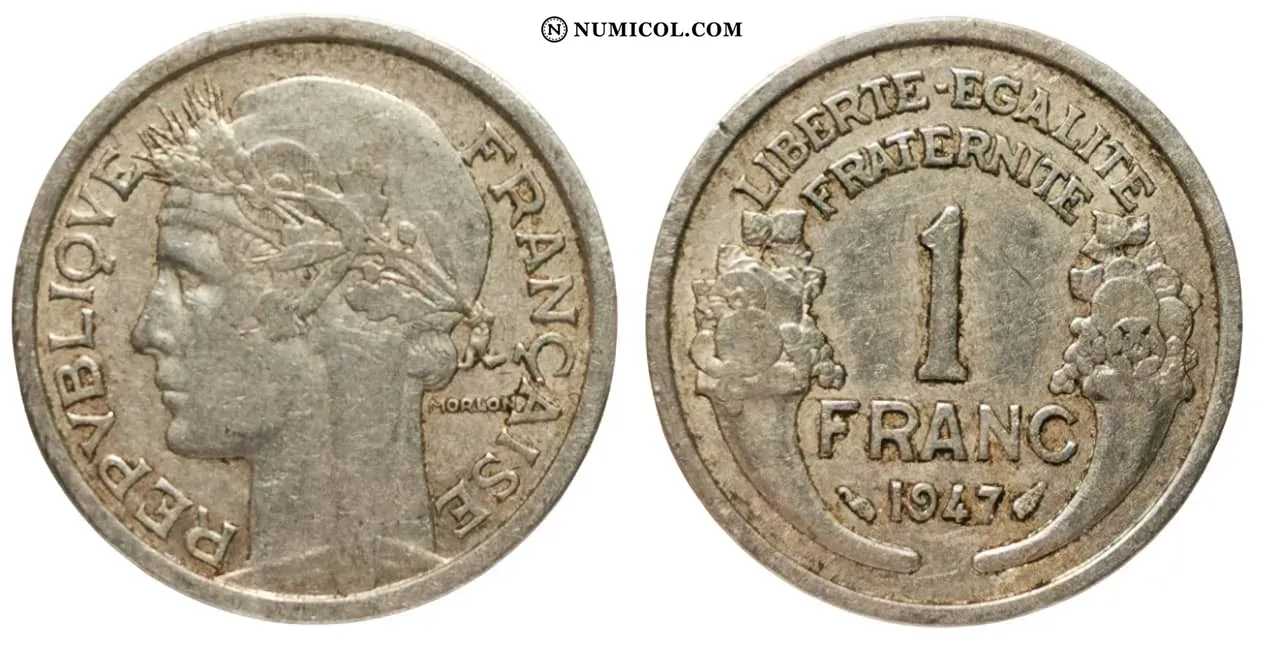 1 Franc (aluminium, light type)