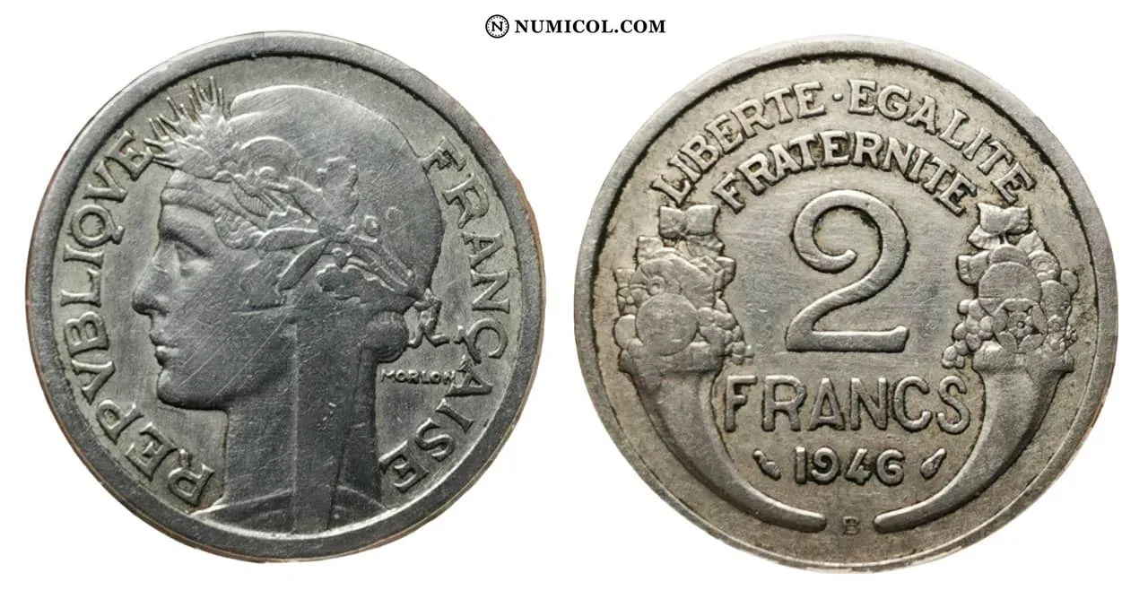Moneda 2 Francos año 1946