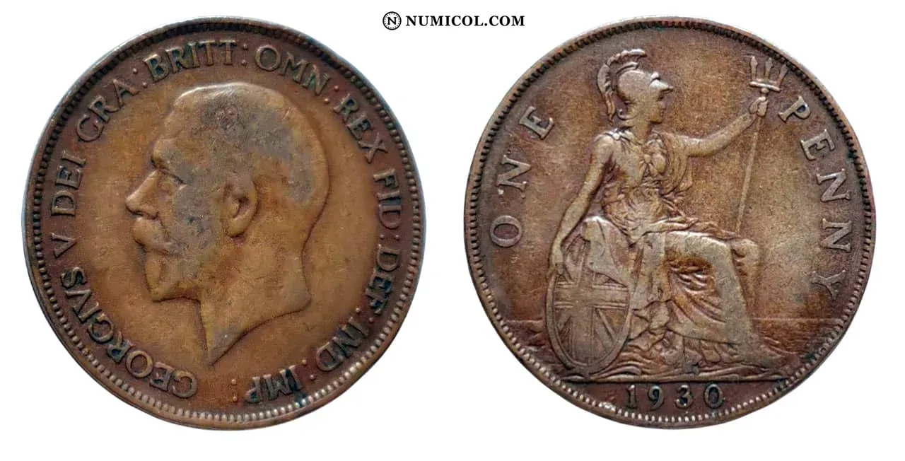Moneda 1 Penique - Jorge V (smaller portrait)