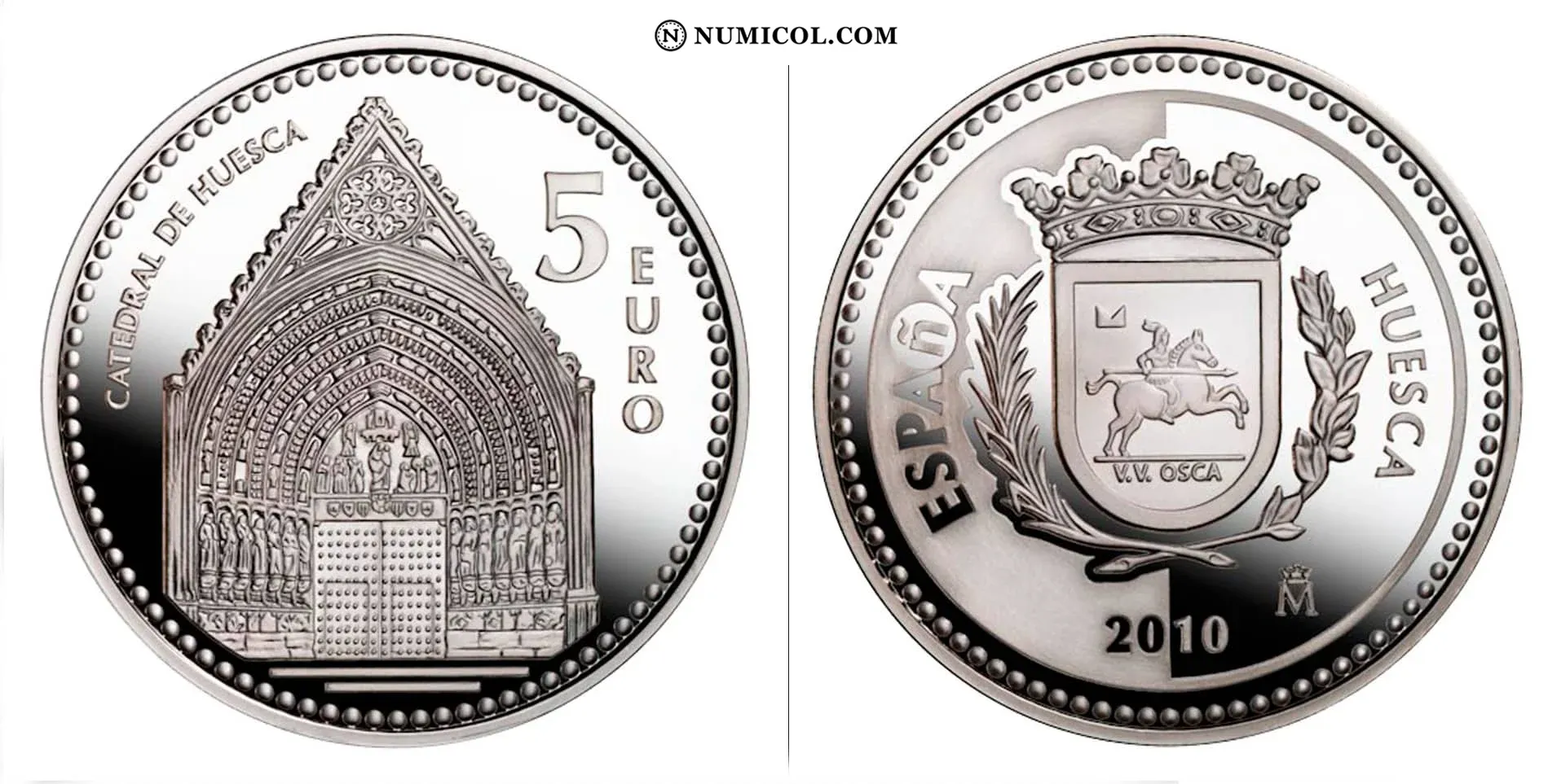 Moneda 5 Euros (Huesca) año 2010