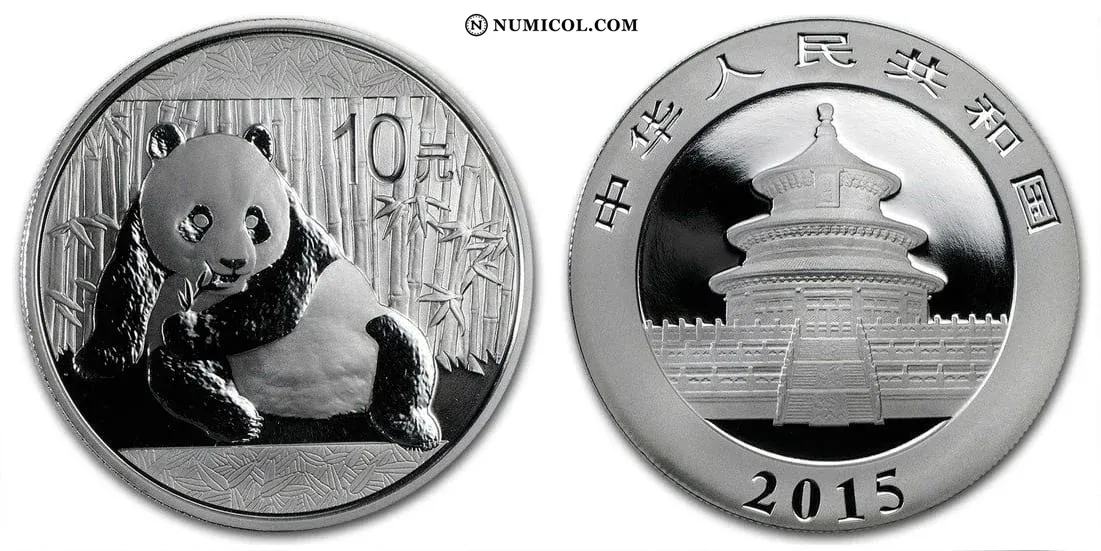 Moneda 10 Yuan Panda 2015