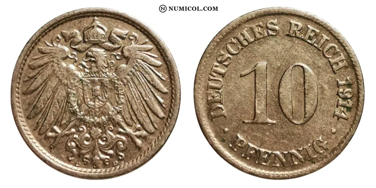 10 Pfennigs - Wilhelm II (type 2 - small shield)