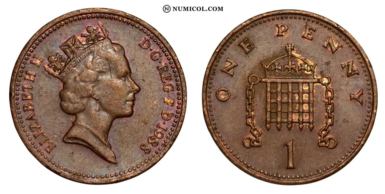 1 Penique - Isabel II (3.er retrato; no magnética)
