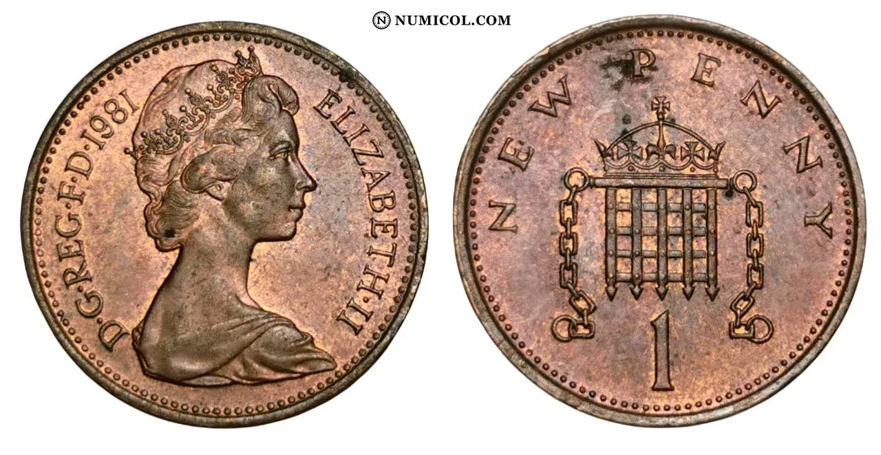 1 New Penique - Isabel II (2.º retrato)