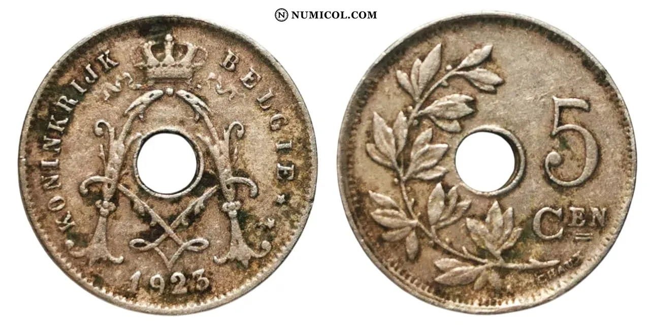 5 Centimes - Albert I (Dutch text)