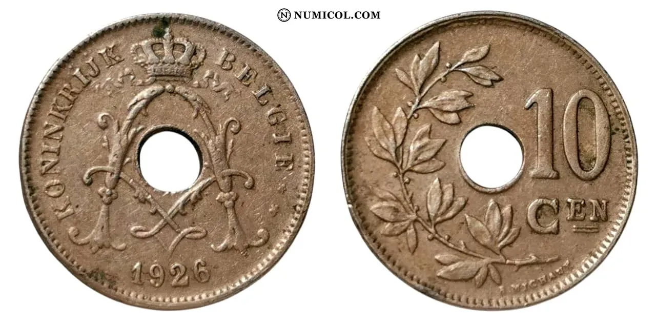 10 Centimes - Albert I (Dutch text)