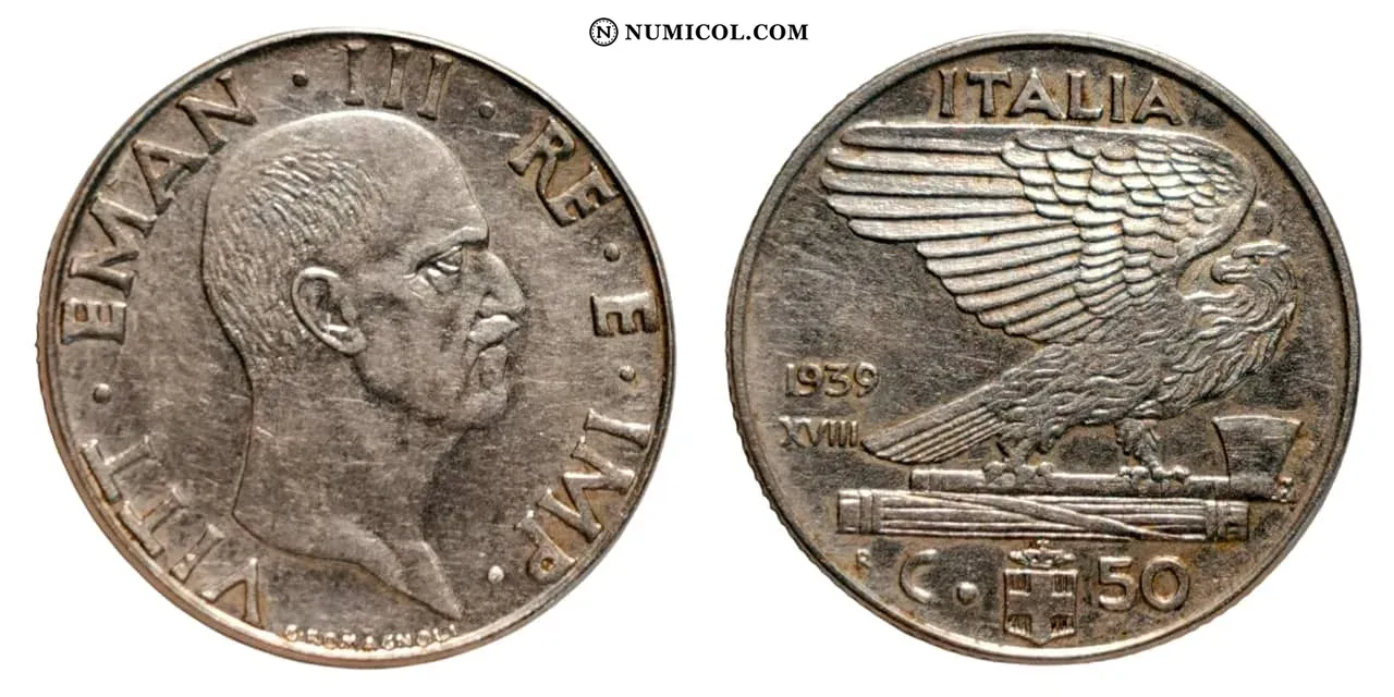50 Centesimi - Victor Emmanuel III (non-magnetic)