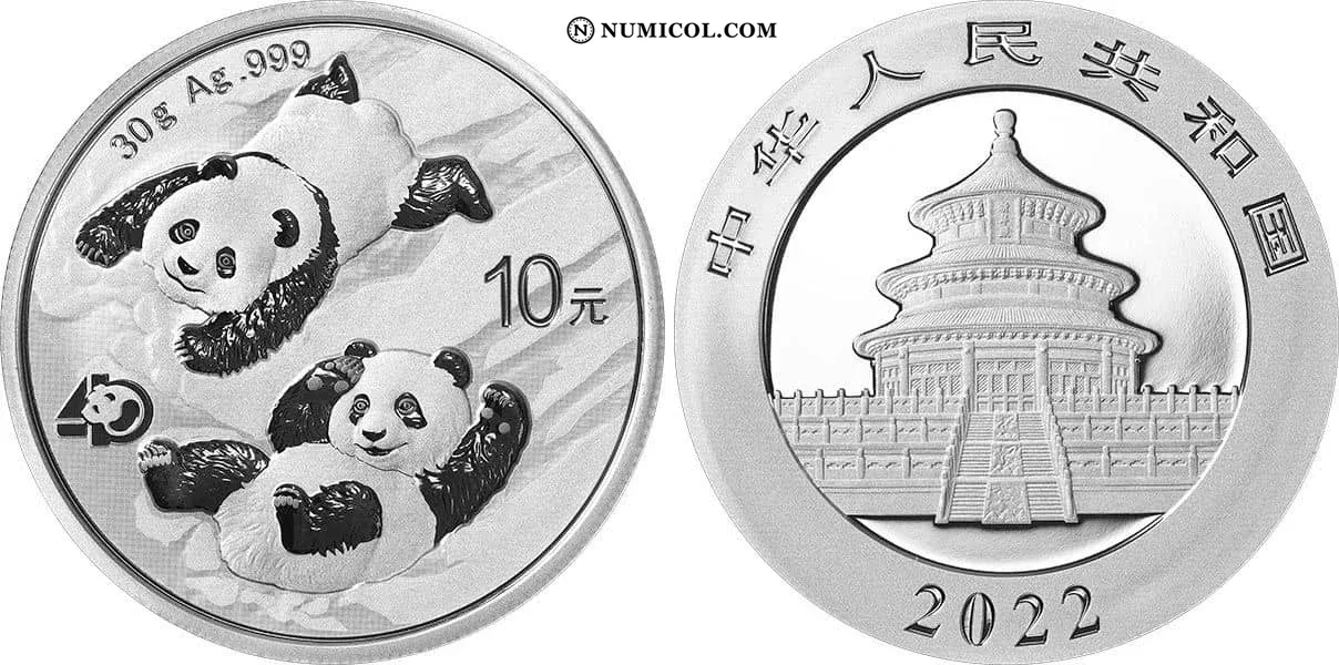 Moneda 10 Yuan Panda 2022