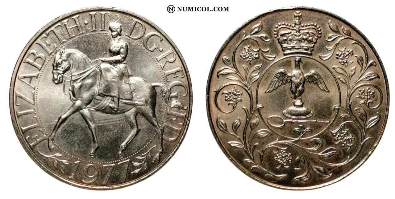 25 New Peniques - Isabel II (Jubileo de plata)