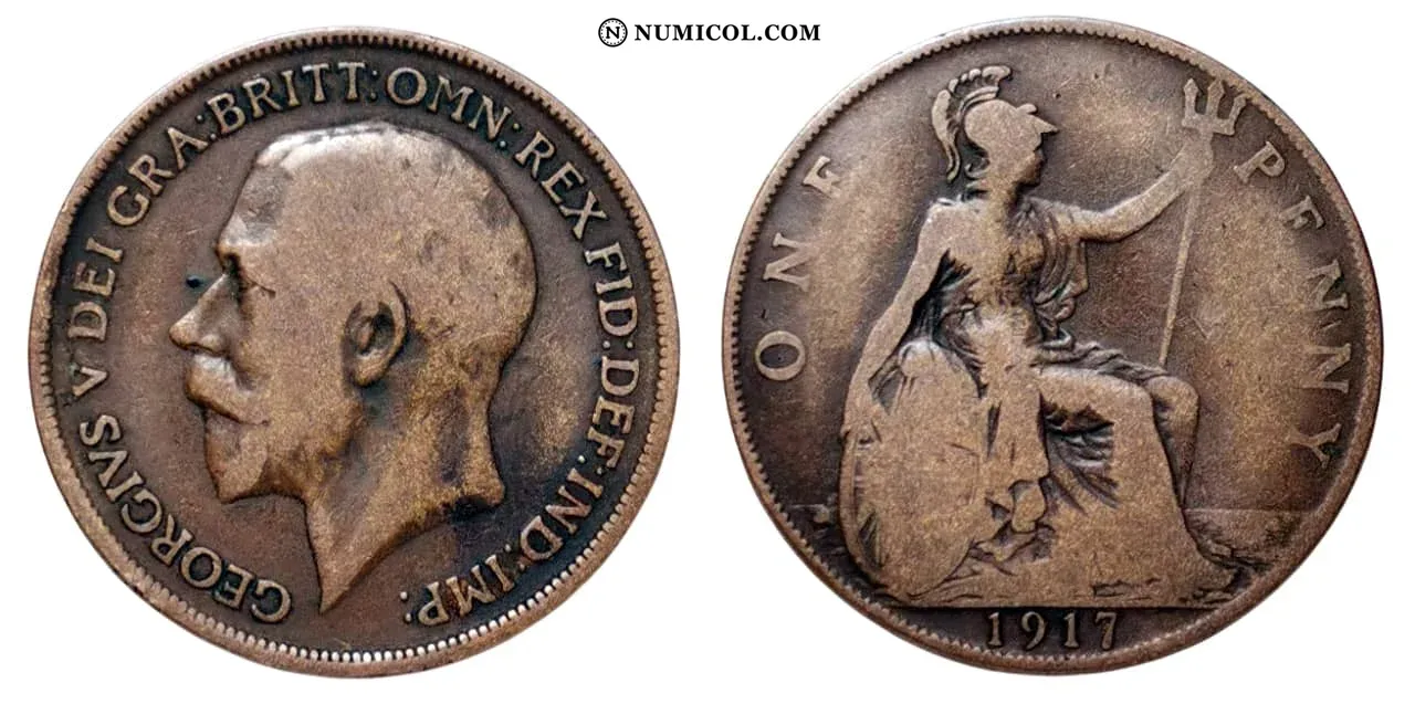 Moneda 1 Penique - Jorge V