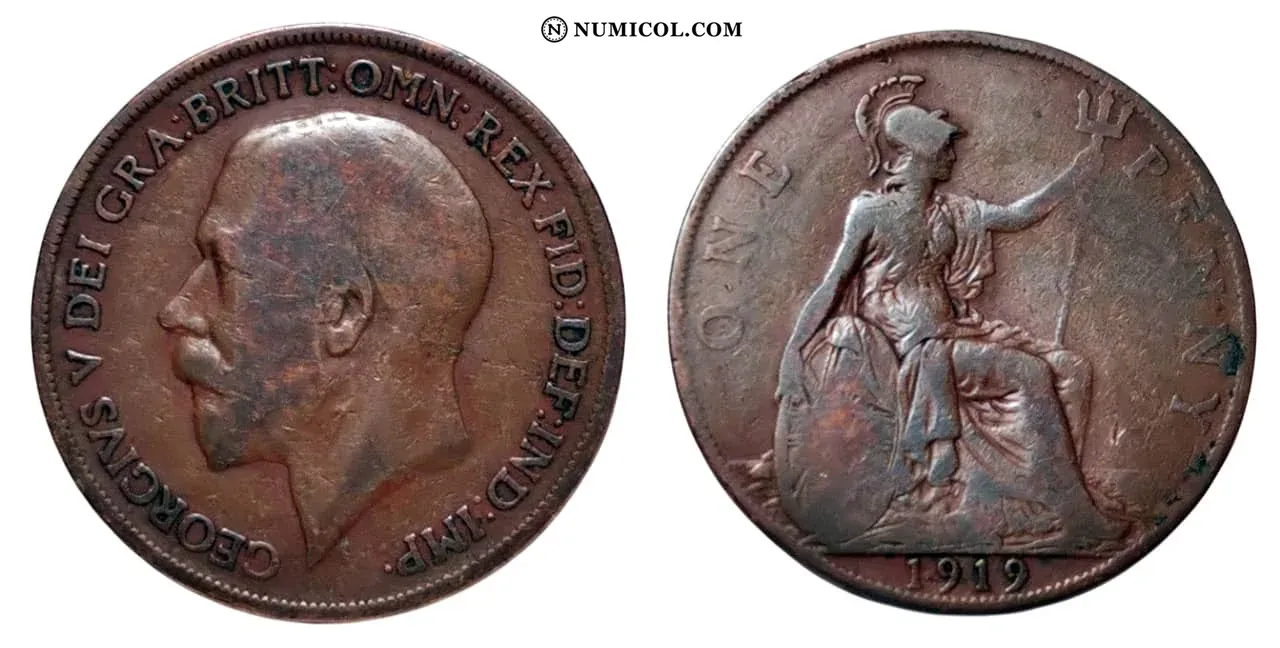 Moneda 1 Penique - Jorge V
