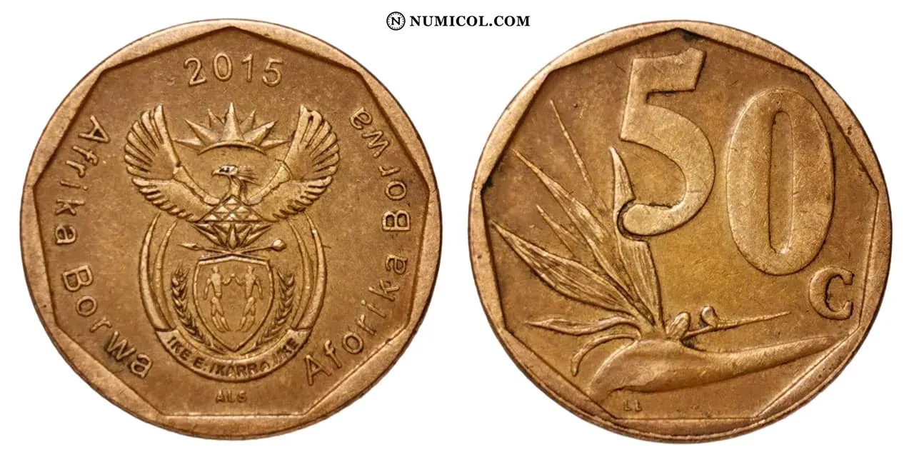Moneda 50 Cents (Afrika Borwa - Aforika Borwa) año 2015
