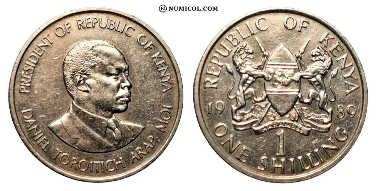 Moneda 5 Chelines (Copper-nickel) año 1989