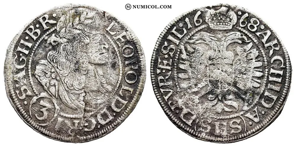 3 Kreuzers - Leopold I (Breslau)