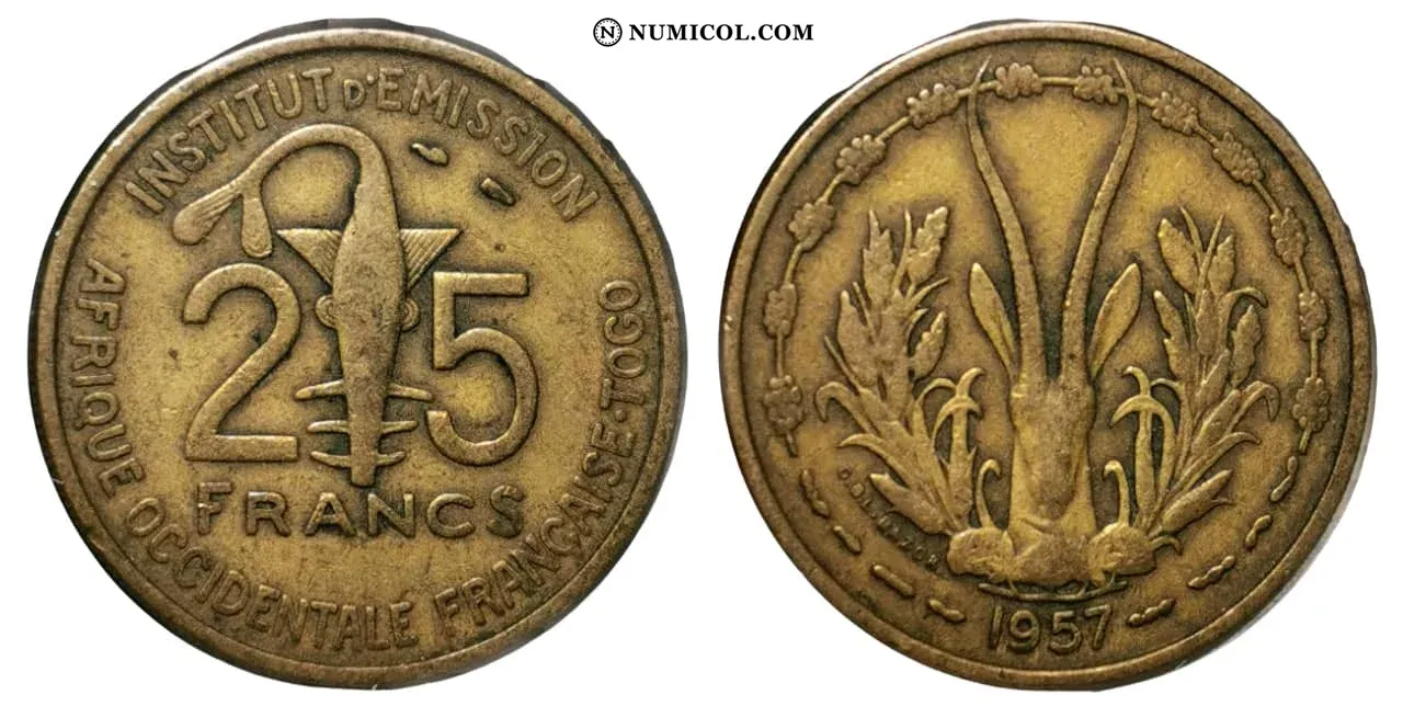 Moneda 25 Francos Togo