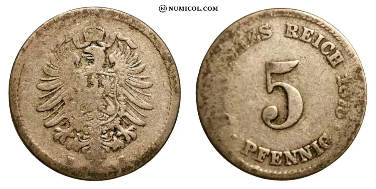 5 Pfennigs - Wilhelm I (type 1 - large shield)