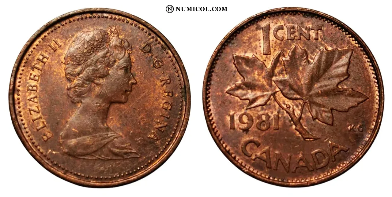 1 Cent - Elizabeth II (2nd portrait modified; reduced weight)