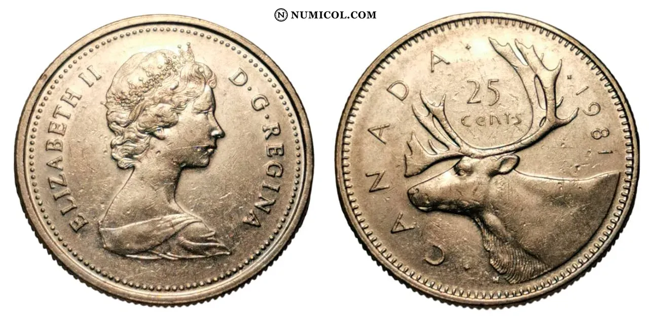 25 Cents - Elizabeth II (2nd portrait modified)
