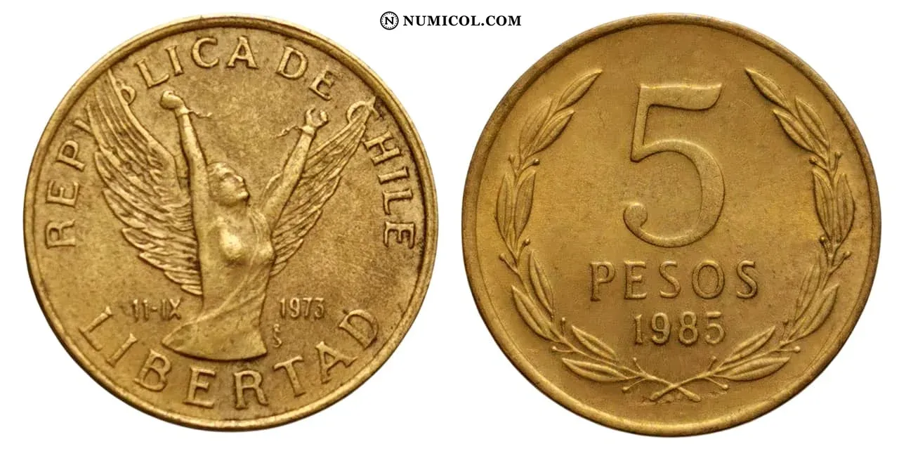 Moneda 5 Pesos año 1985