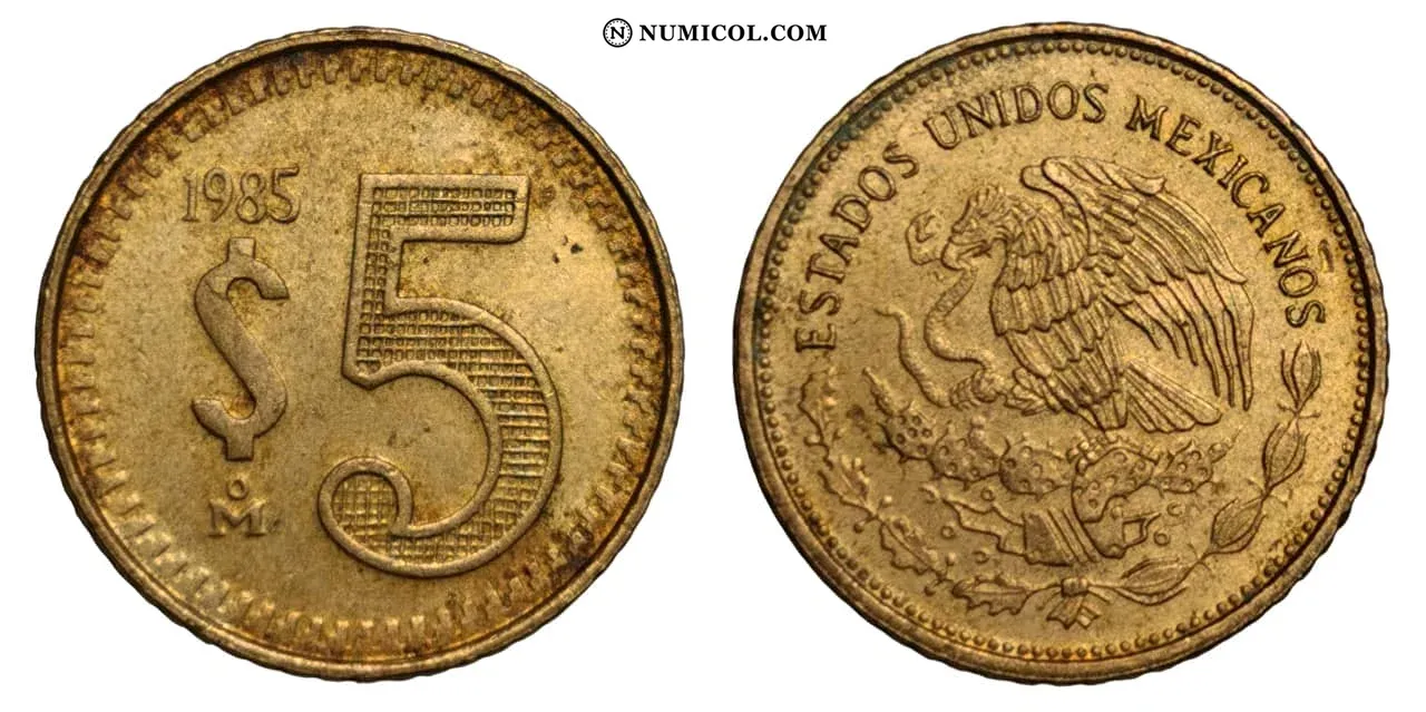 Moneda 5 Pesos año 1985